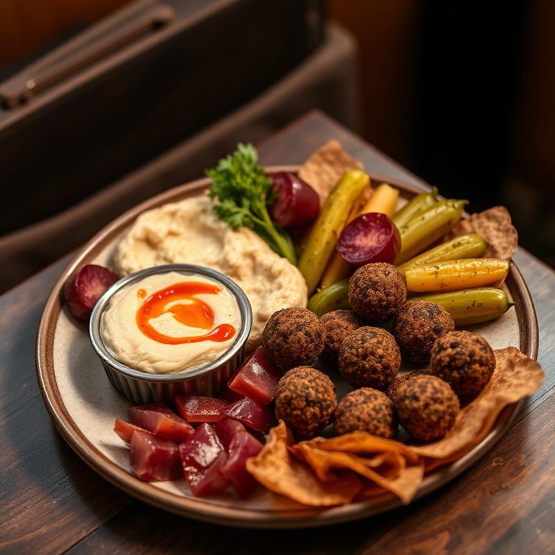 Assiette de mezze, falafel et houmous